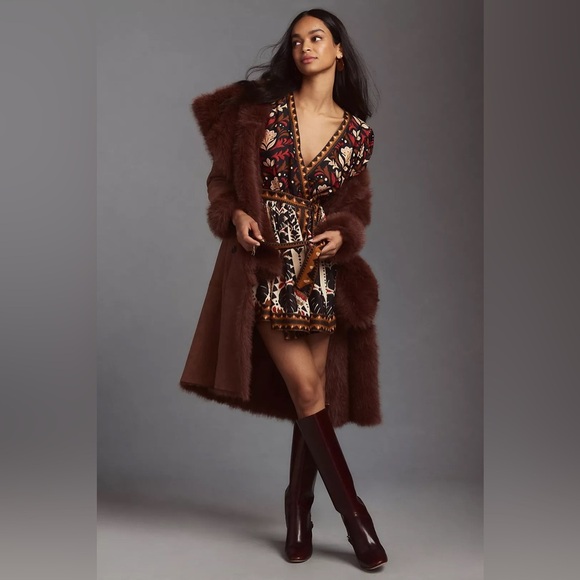 Farm Rio Tapestry Garden V-Neck Belted Mini Dress - Picture 4 of 9